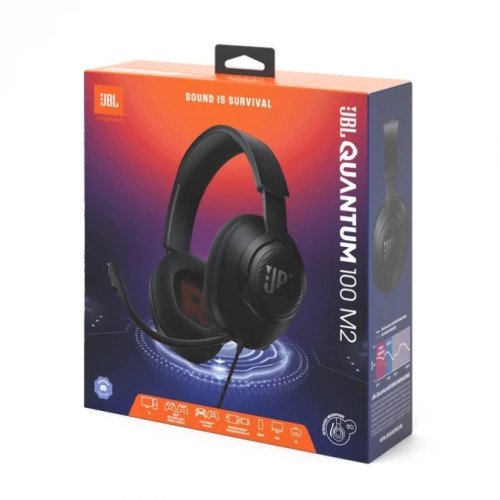 JBL Quantum 100M2 vezetékes gaming fejhallgató mikrofonnal [fekete]