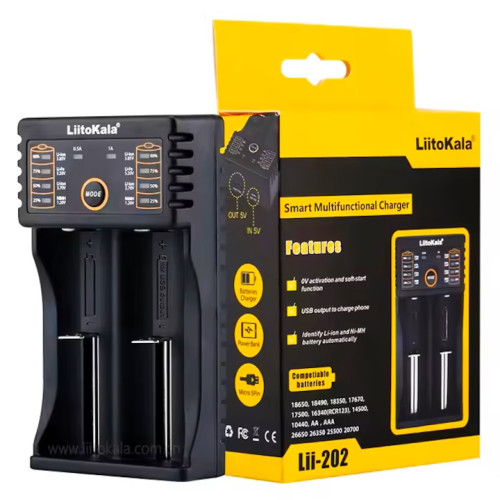 LiitoKala Lii-202 USB-s akkumulátor töltő
