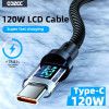 OOZCC 120W USB Type-C gyorstöltő kábel digitális kijelzővel [1 m]