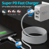 PD 60W USB C- USB C gyorstöltő kábel [fehér]