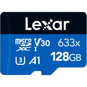 Lexar 633x microSDXC UHS-I A1, Class 10, U3, V30 microSD memóriakártya + adapter  [128Gb]