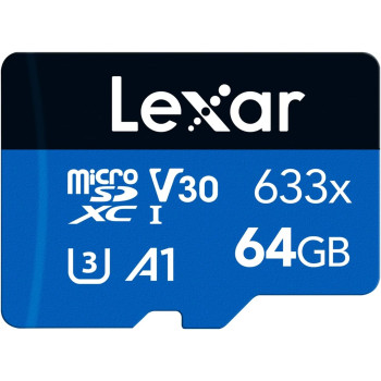 Lexar 633x microSDXC UHS-I A1, Class 10, U3, V30 microSD memóriakártya [64Gb]