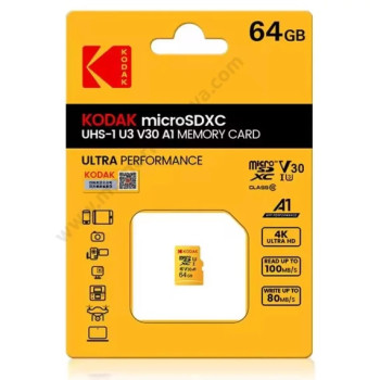 Kodak microSDXC UHS-I V30 A1 64GB memória kártya