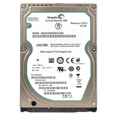Seagate Momentus 7200.4 ST9160412AS 160GB 2,5" HDD