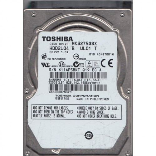 TOSHIBA MK3275GSX 320GB 2,5" HDD