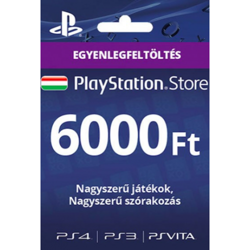 Playstation Store egyenlegfeltöltés 6000Ft