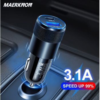 Autós gyorstöltő USB és USB-C kimenettel