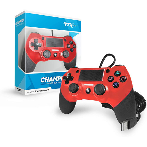 TTX Tech Champion vezetékes PS4 kontroller [piros] (bontatlan)