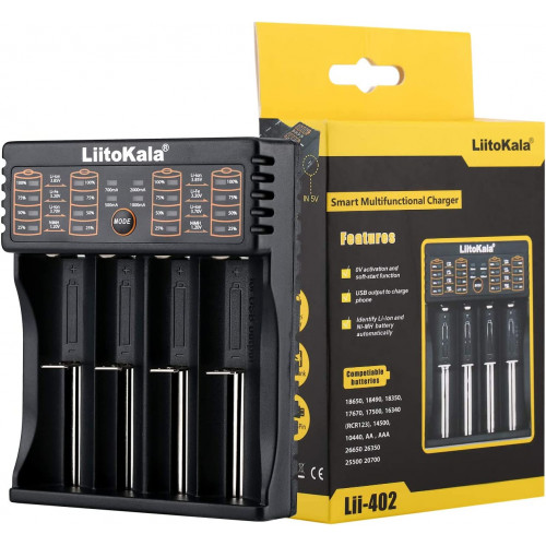 LiitoKala Lii-402 USB-s akkumulátor töltő (bontatlan)