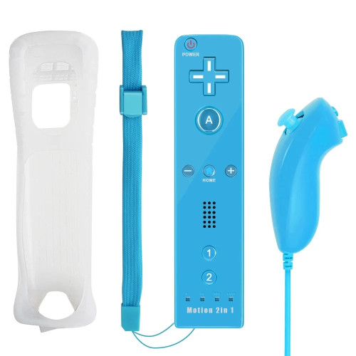 Utángyártott Nintendo Wii Remote és Nunchuk [kék]
