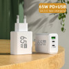 PD 65W USB C  gyorstöltő adapter