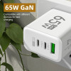 PD 65W USB C  gyorstöltő adapter