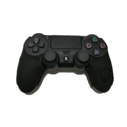 PS4 kontroller - DUALSHOCK 4 V2 vezeték nélküli - Fekete szilikon borítással (használt)
