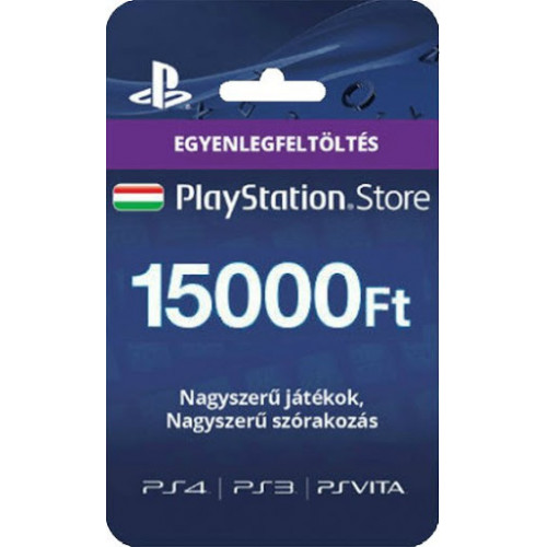 Playstation Store egyenlegfeltöltés 15000Ft