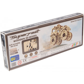 WoodenCity fafigurák SuperFast sorozat Monster Truck Jeep makett