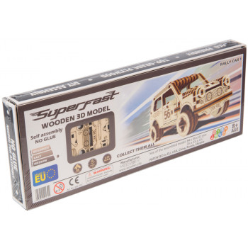 WoodenCity fafigurák SuperFast sorozat Rally Car Mini makett